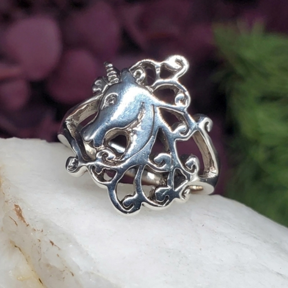 Sterling Silver 925 Bohemian Ring Unicorn Jewelry Unique Designer Jewelry